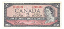 1954 Canada $2 Banknote Beattie-Rasminsky, Y/U, BC-38b (C/UNC)