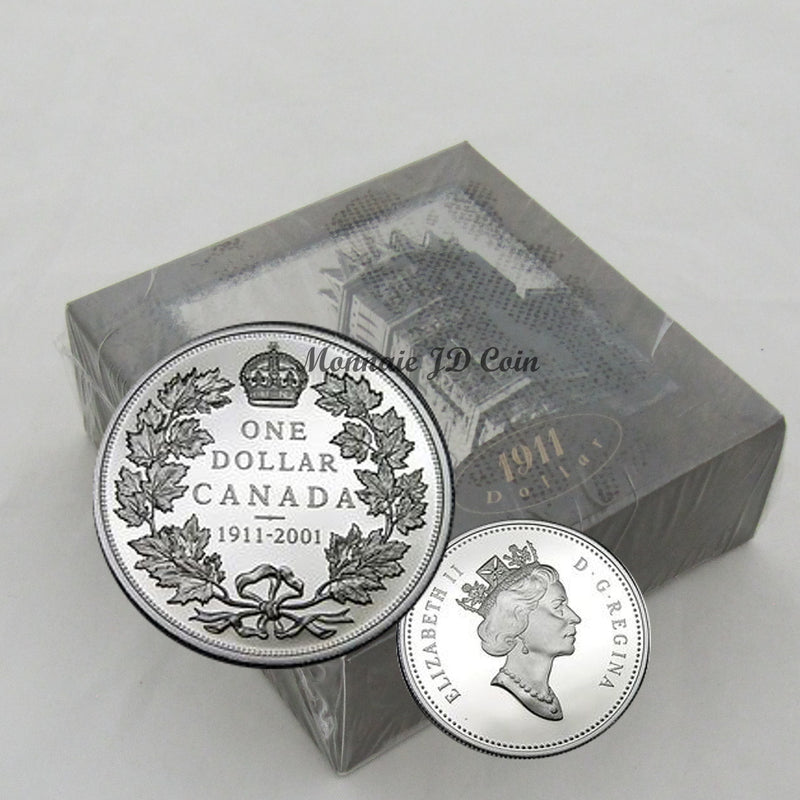 2001 Canada 90th Ann. Of The Striking Of Canada's 1911 Proof Silver Dollar