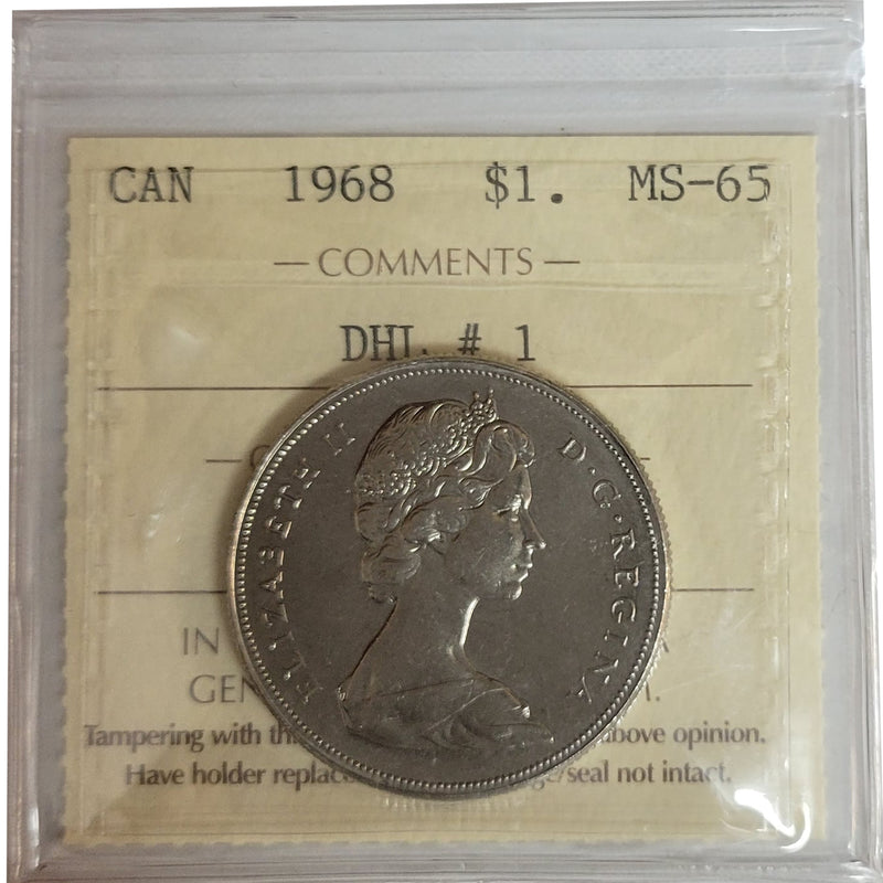 1968 Canada Nickel Dollar Certifield ICCS MS-65 DHL