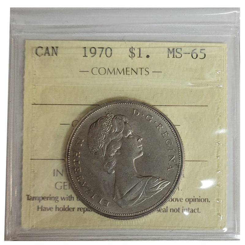 1970 Canada Nickel Dollar Certifield ICCS MS-65