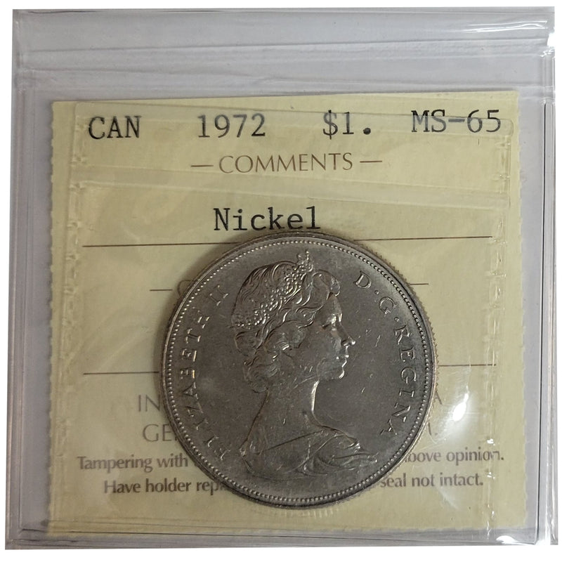 1972 Canada Nickel Dollar Certifield ICCS MS-65