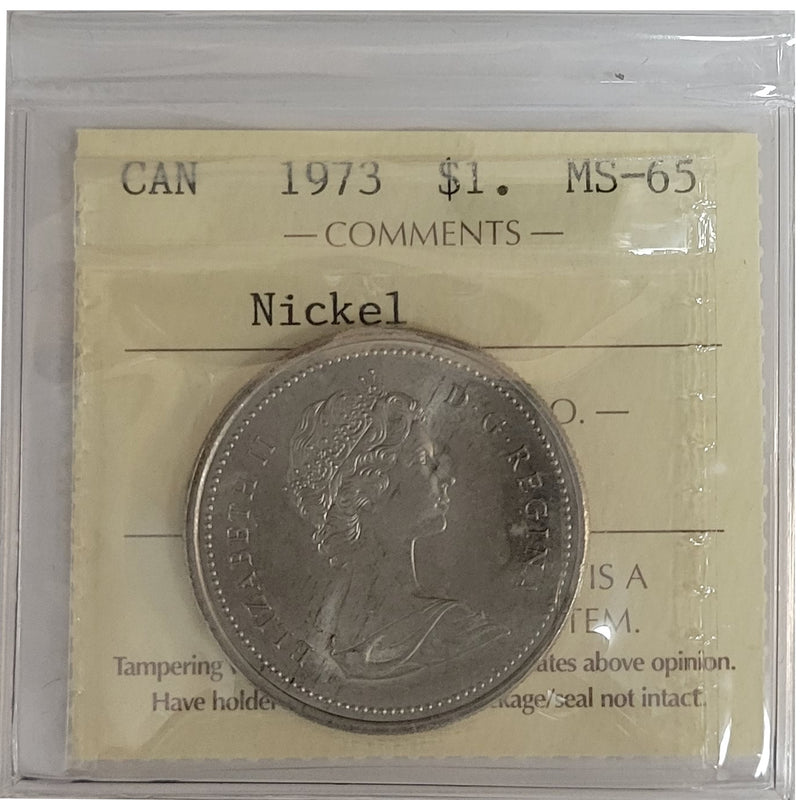 1973 Canada Nickel Dollar Certifield ICCS MS-65