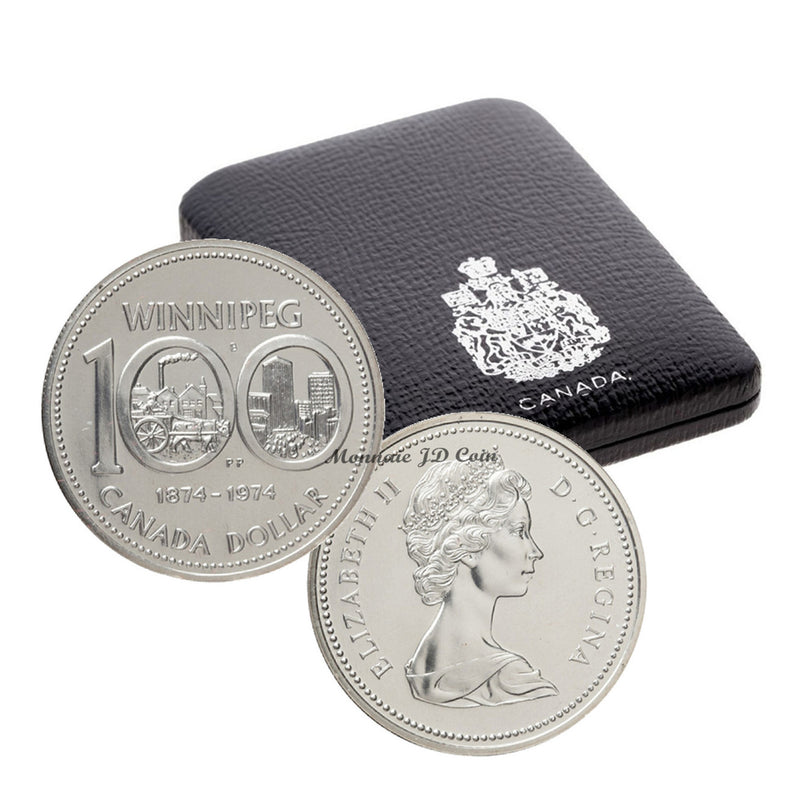 1974 Canada Dollar Winnipeg Centennial Specimen Silver Dollar