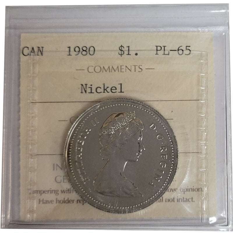 1980 Canada Nickel Dollar Certifield ICCS PL-65