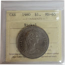 1980 Canada Nickel Dollar Certifield ICCS MS-65