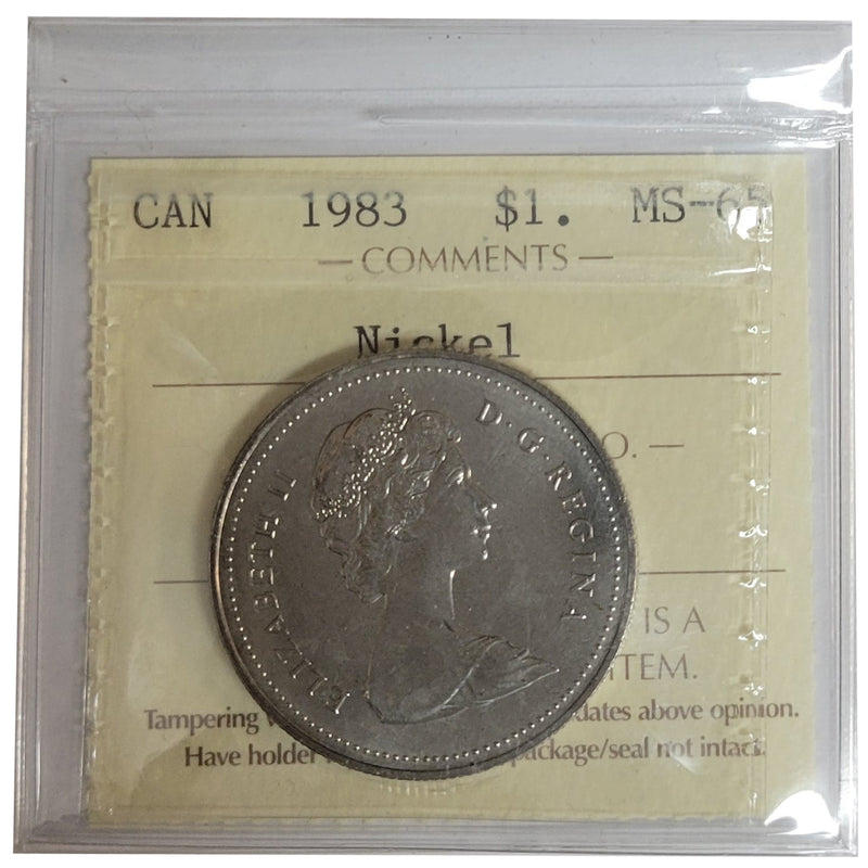 1983 Canada Nickel Dollar Certifield ICCS MS-65