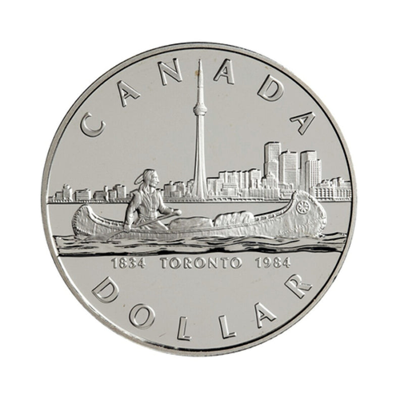 1984 Canada Dollar Toronto Sesquicentennial Brillant Uncirculated Silver