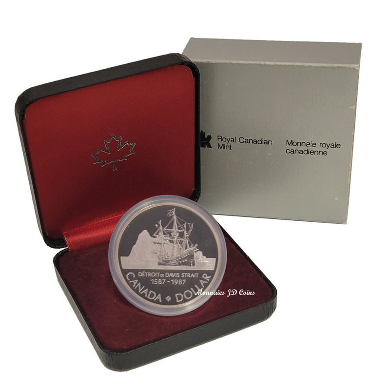 1987 Canada Dollar John Davis Proof Silver