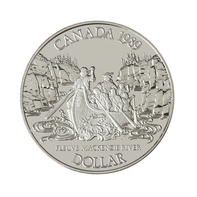 1989 Canada Dollar Mackenzie River Bicentennial Proof Silver