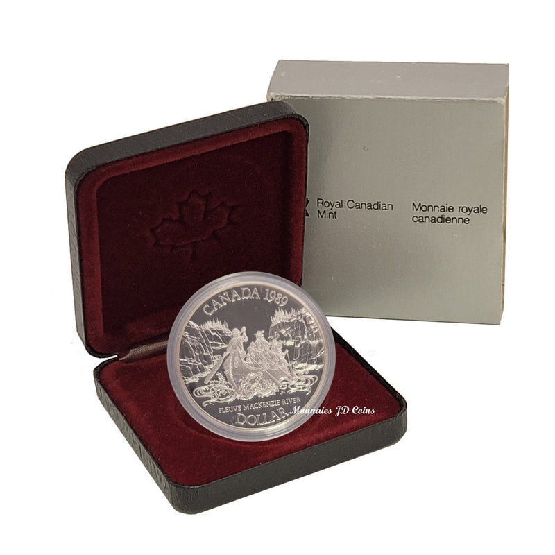 1989 Canada Dollar Mackenzie River Bicentennial Proof Silver