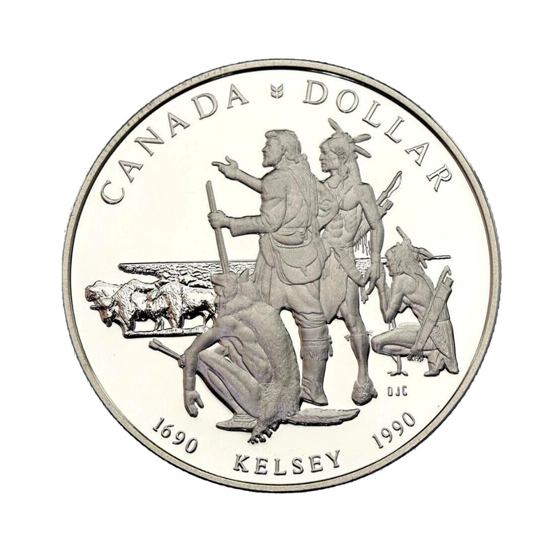 1990 Canada Dollar Henry Kelsey Tricentennial Proof Silver