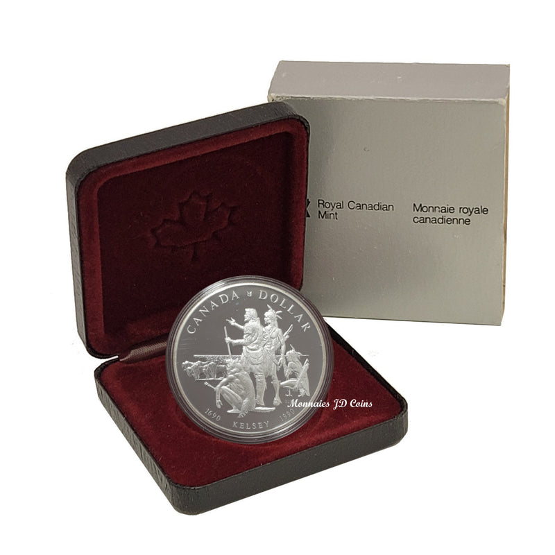 1990 Canada Dollar Henry Kelsey Tricentennial Proof Silver