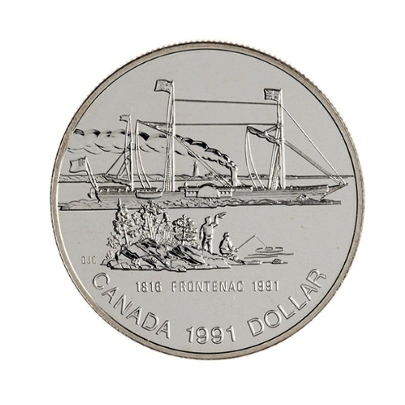 1991 Canada Dollar 175th Anniversary Of The Frontenac Brillant Uncirculated Silver