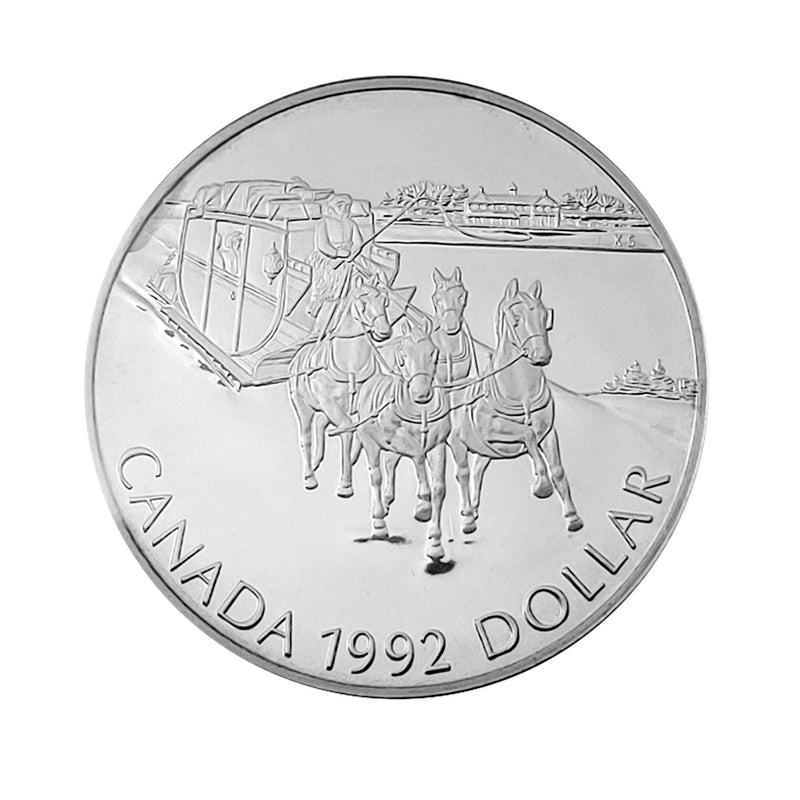 1992 Canada Dollar Kingston To York Stagecoach Proof Silver