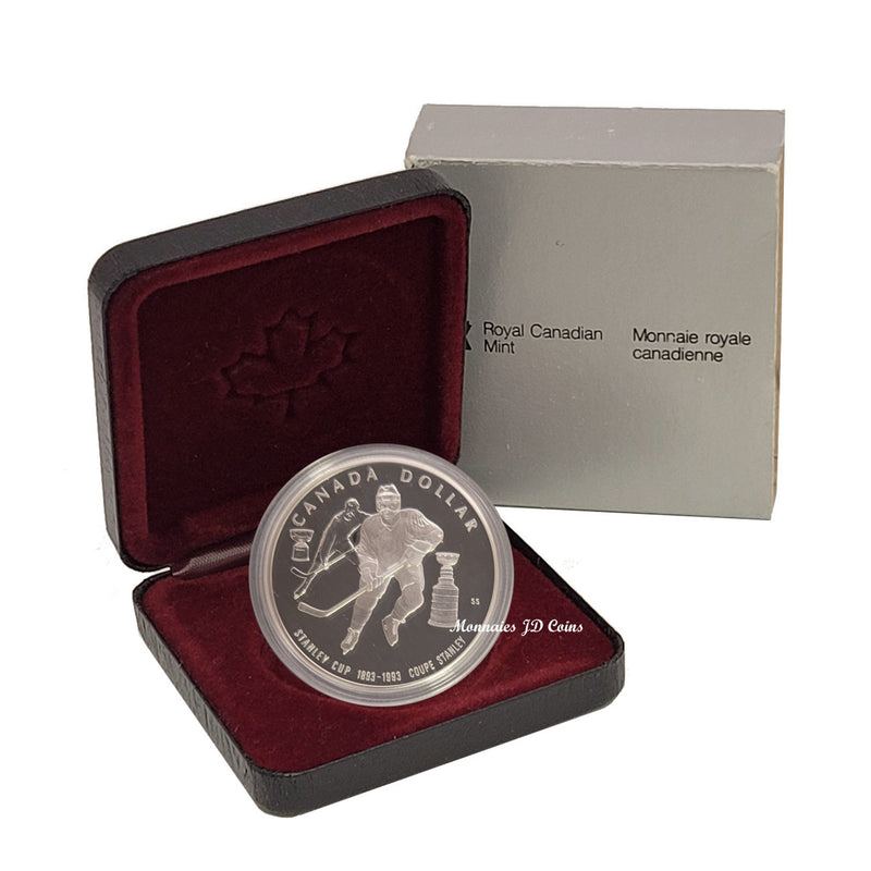 1993 Canada Dollar 100th Anniversary Stanley Cup Proof Silver