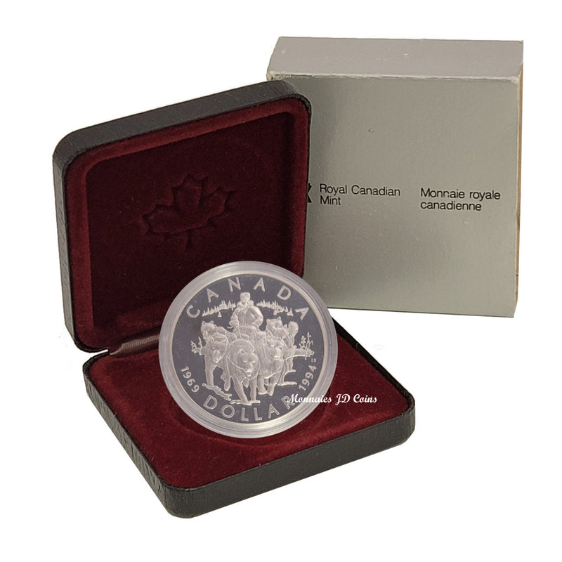 1994 Canada Dollar R.C.M.P. Northem Dog Team Patrol Proof Silver