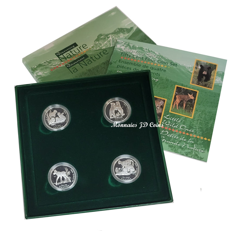 1996 Canada 50-cent Little Wild Ones Sterling Silver 4-coin Set