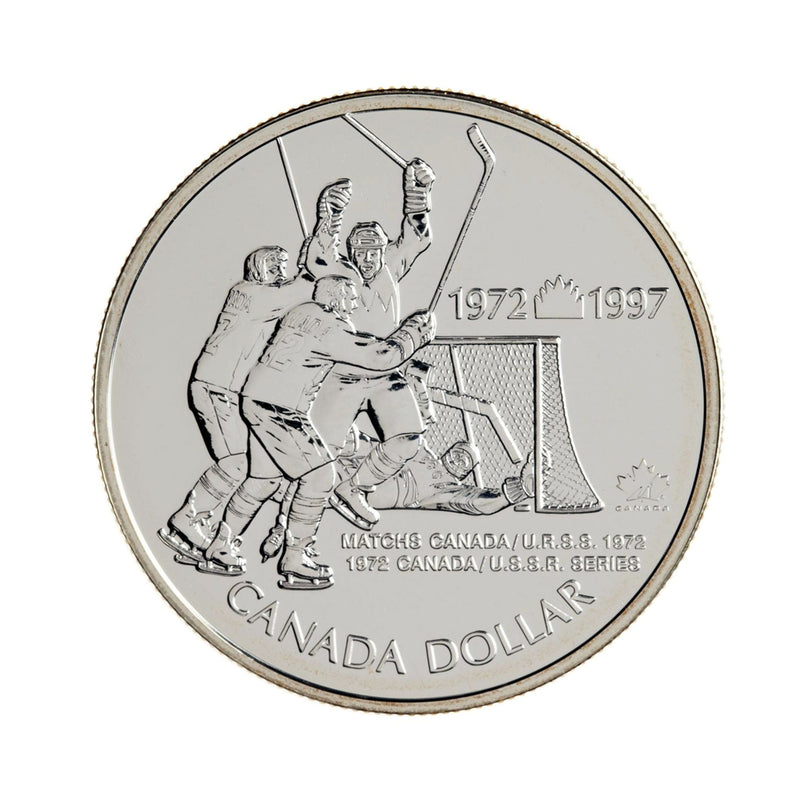 1997 Canada Dollar 25th Anniversary Canada/Russia Hockey Series Brillant Uncirculated Silver