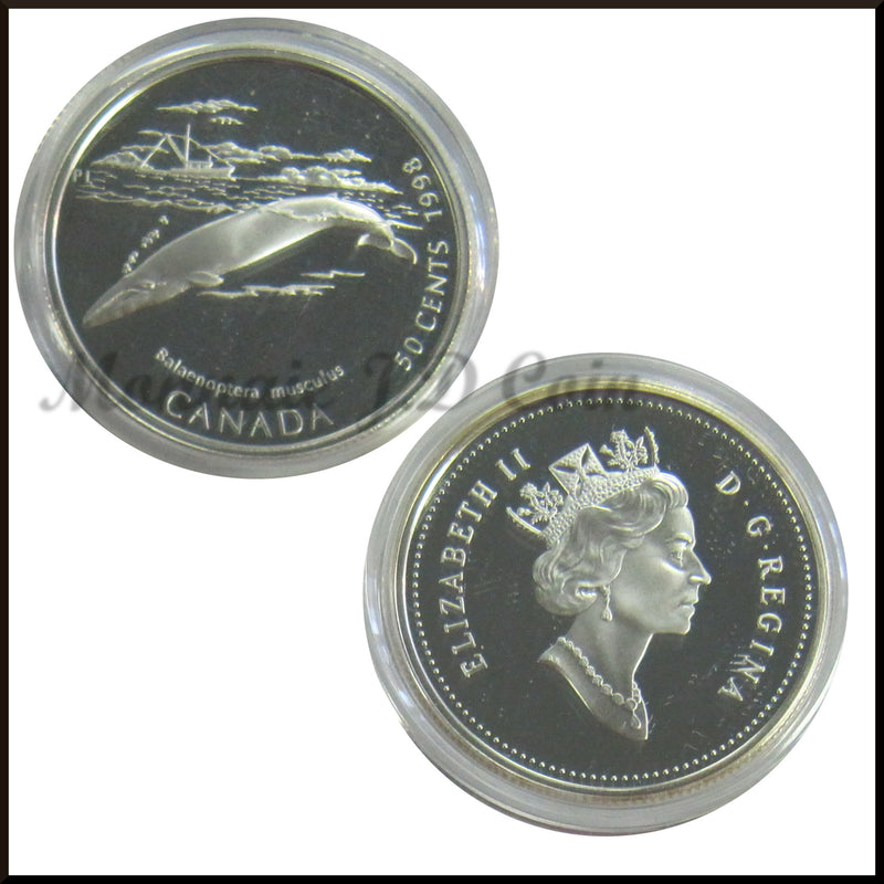 1998 Canada 50 Cents Canada's Ocean Giants Sterling Silver 4-Coins Set