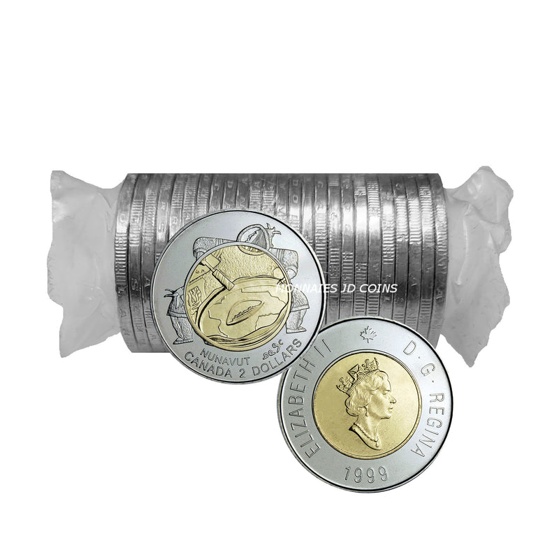 1999 Canada Nunavut Two Dollar Original Roll 25 pcs