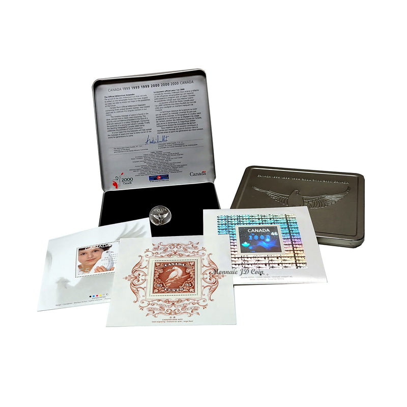 2000 Canada Post Millennium Official Keepsake with Dove Token & Stamps