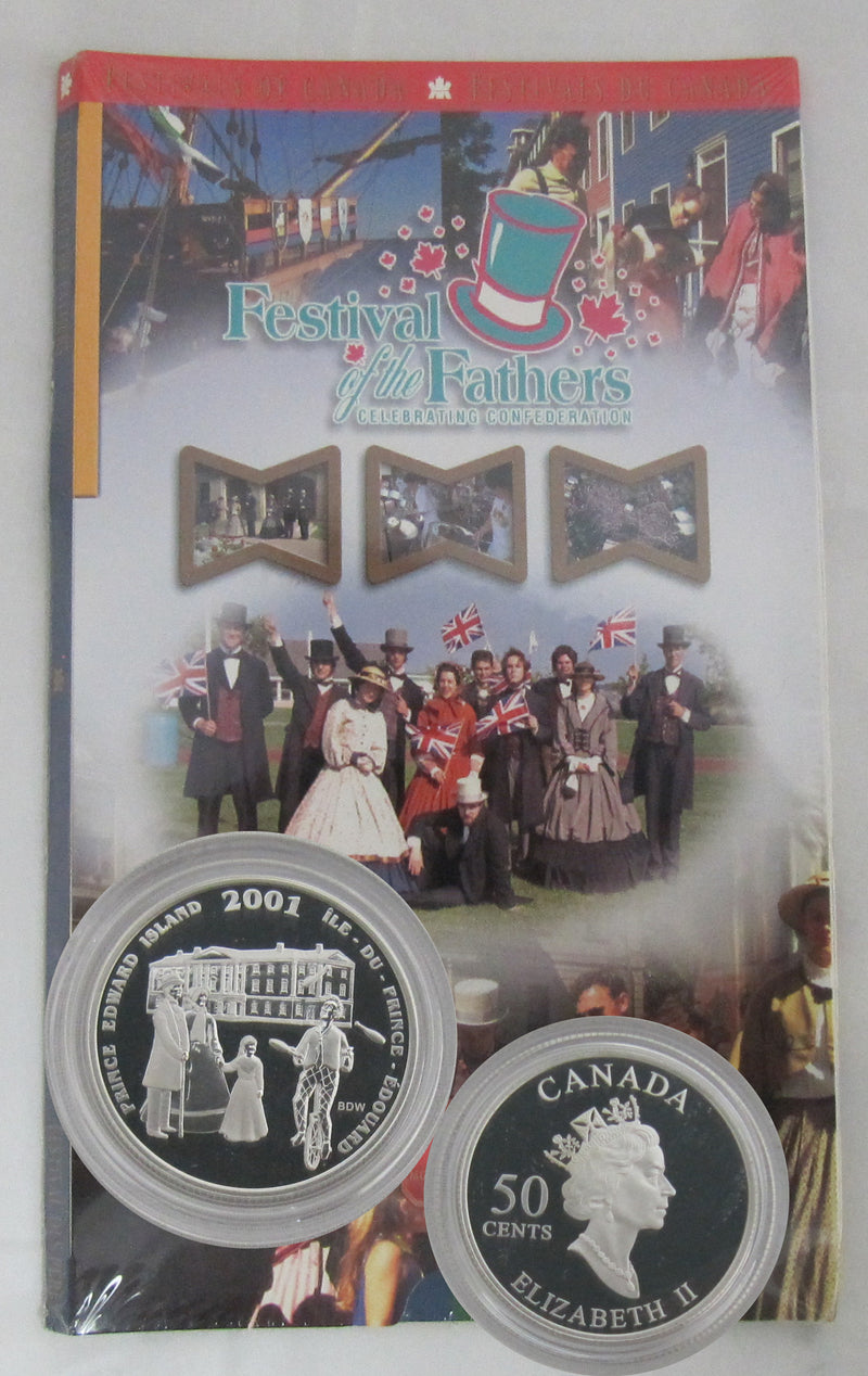 2001 Canada 50 Cents Festivals Of Canada Festival Of Fathers Sterling Silver
