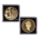2002 Canada Dollar Queen Elizabeth II Golden Jubilee Gold Plated Proof Silver  In Square Capsule