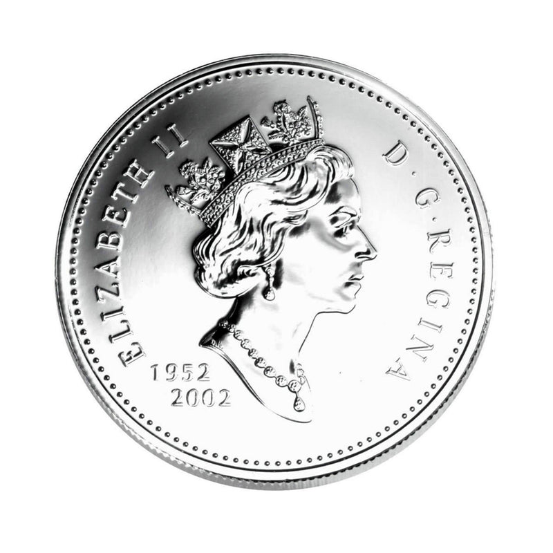 2002 Canada Dollar 50th Ann. Queen Elisabeth II Golden Jubilee Brilliant Uncirculated Silver