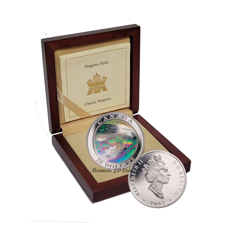 2003 Canada $20 Natural Wonders Niagara Falls Fine Silver Hologram Coin