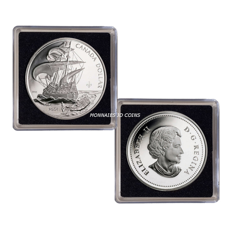 2004 Canada Dollar (Privy Mark) 400th Anniv. First French Settlement In North America Brillant Uncirculated Silver