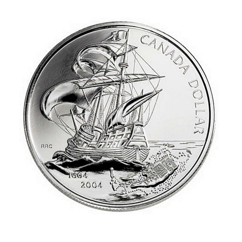 2004 Canada Dollar 400th Anniv. First French Settlement In North America Brillant Uncirculated Silver