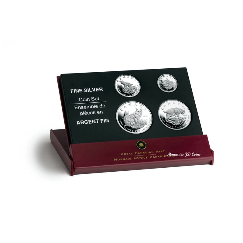 2005 Canada Proof set Fractional The Lynx .9999 Fine Silver 4-coin Set (1oz-1/10oz)