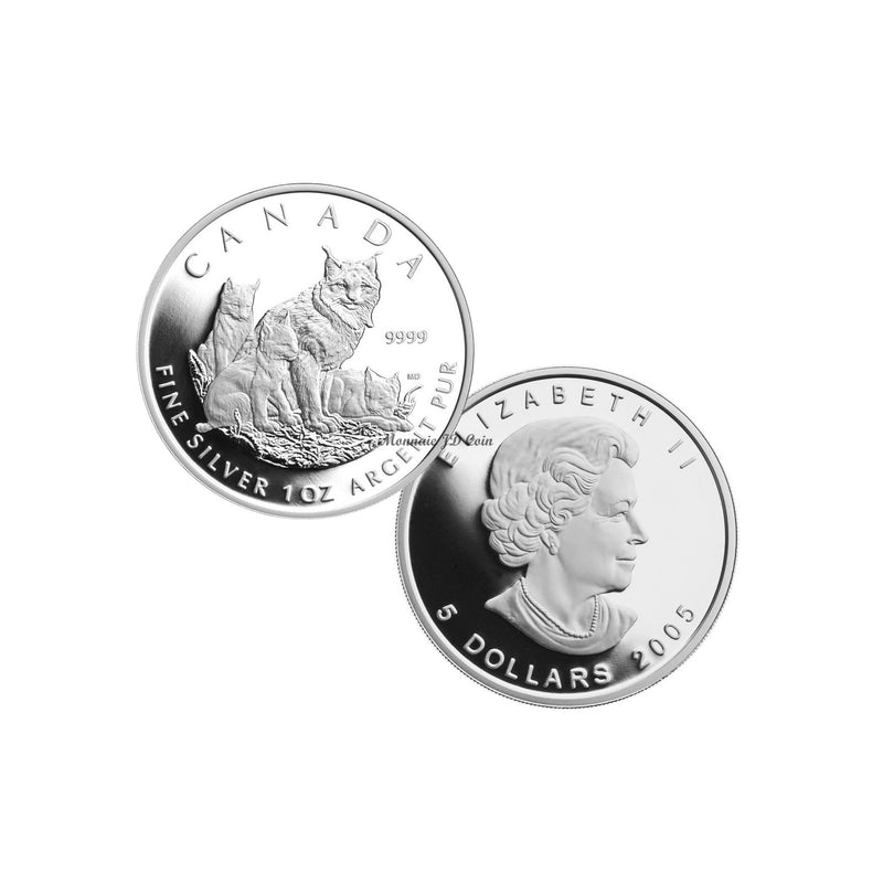 2005 Canada Proof set Fractional The Lynx .9999 Fine Silver 4-coin Set (1oz-1/10oz)