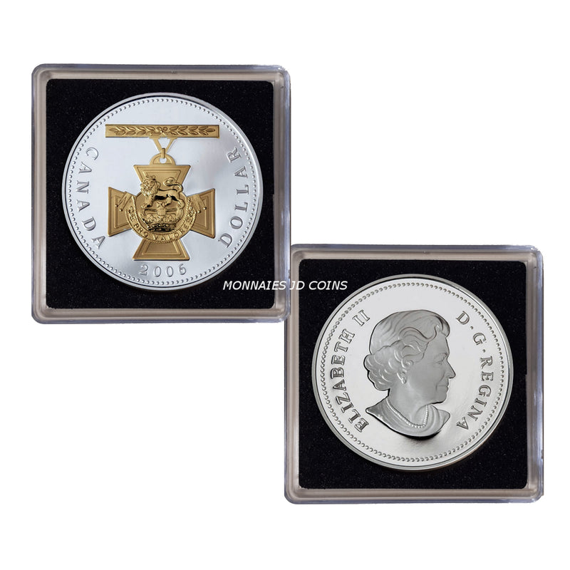 2006 Canada Dollar 150th Anniversary Of The Victoria Cross Gold Plated Silver in square capsule (No Tax)