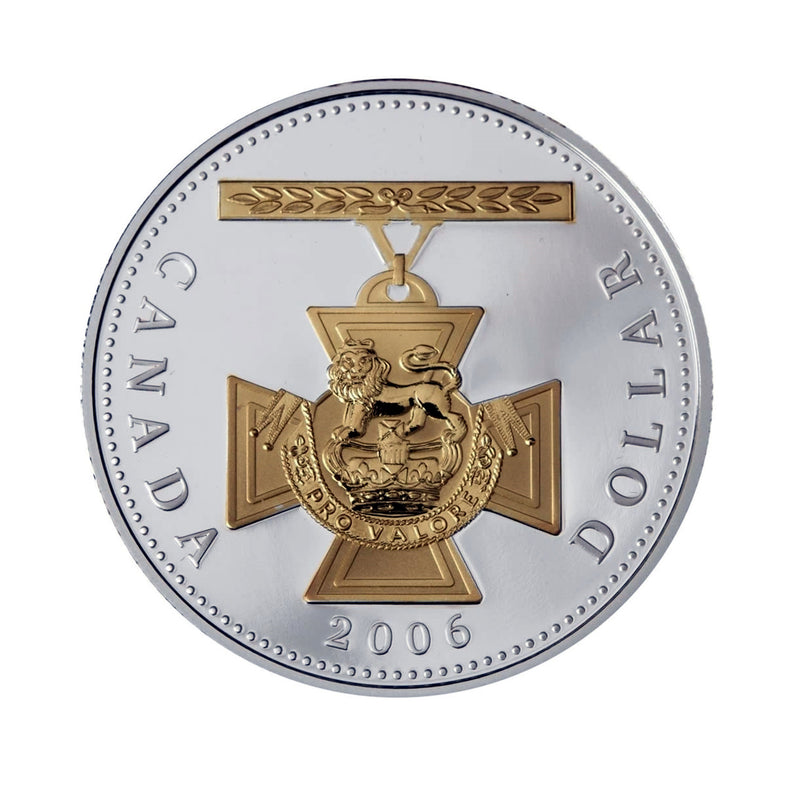 2006 Canada Dollar 150th Anniversary Of The Victoria Cross Gold Plated Silver in square capsule (No Tax)