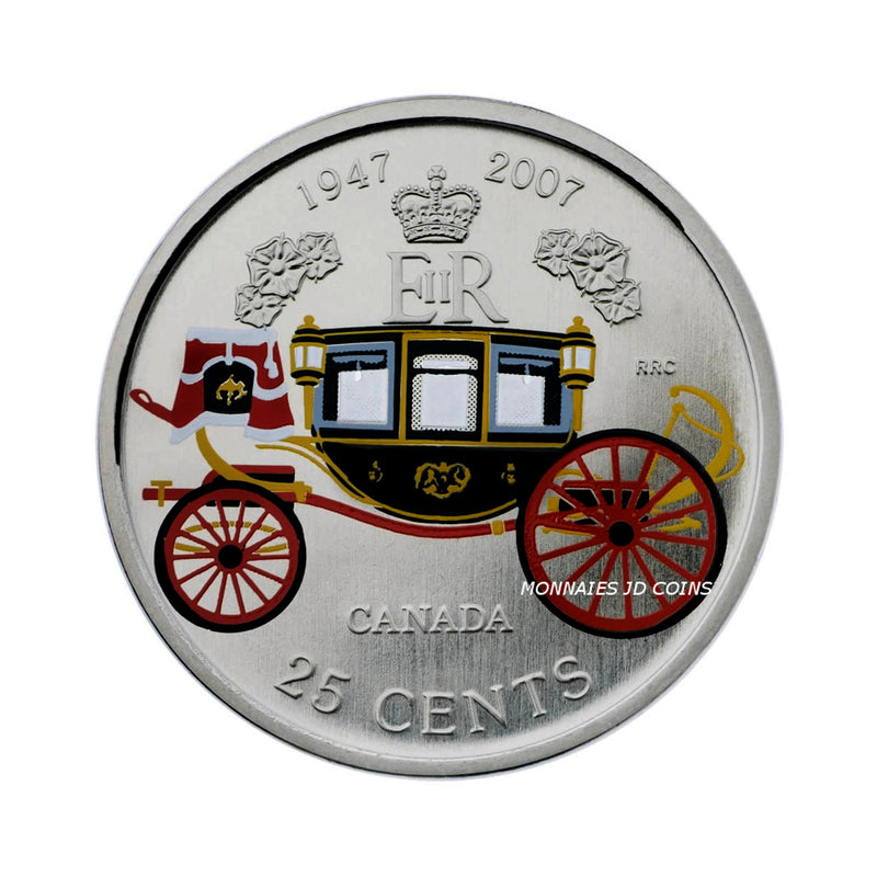 2007 Canada 25 Cents  The Queen's 60th Wedding Anniversary