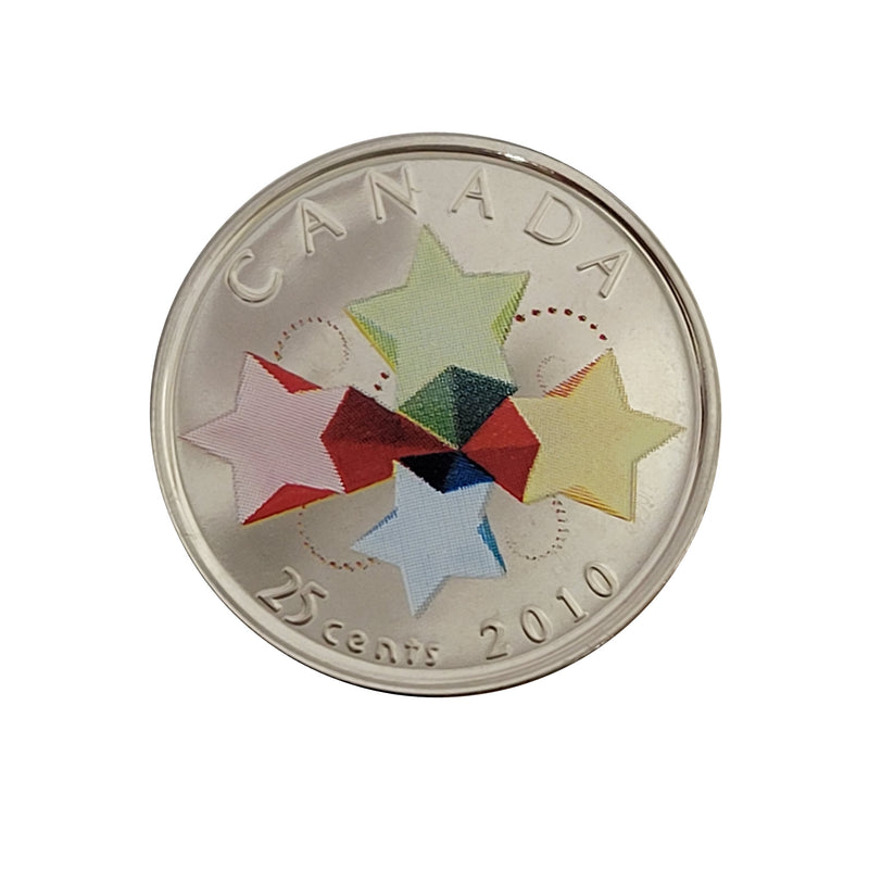 2010 Canada 25 Cents Coloured Congratulations Proof Like Coin