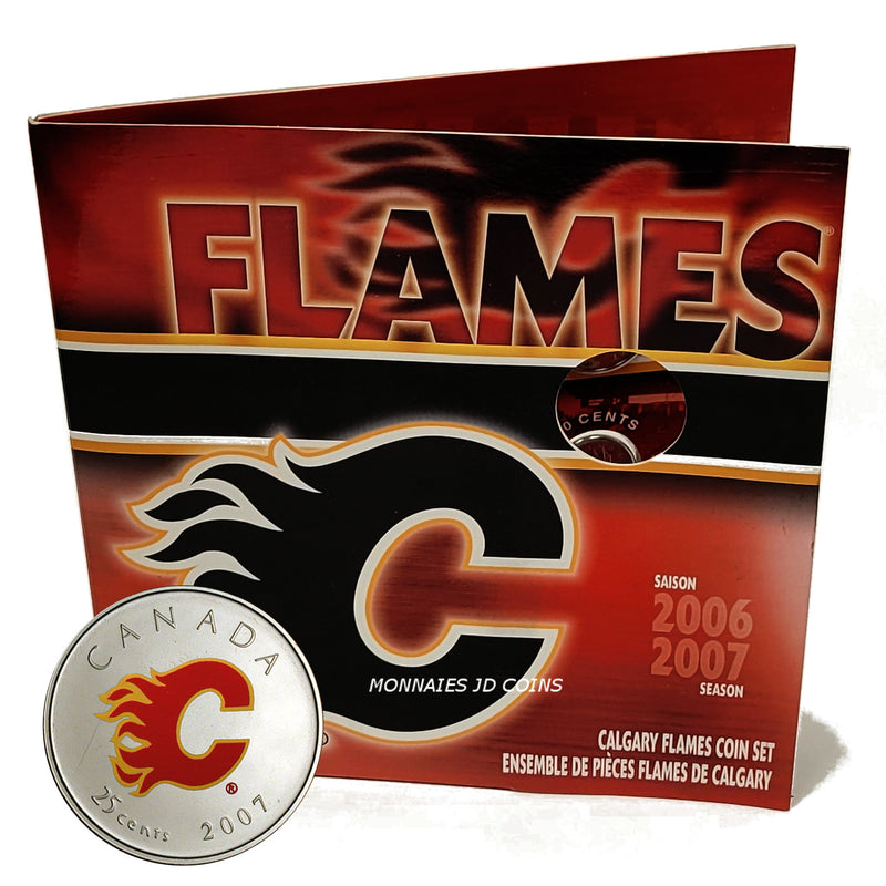 2007 Canada Calgary Flames NHL Coin Set With Colourized 25 Cents