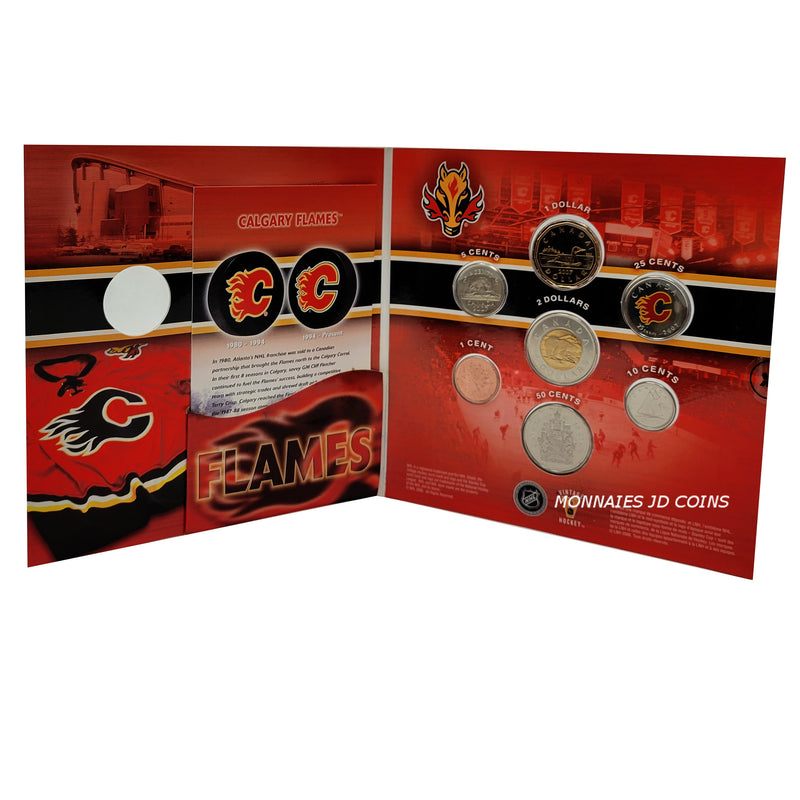 2007 Canada Calgary Flames NHL Coin Set With Colourized 25 Cents