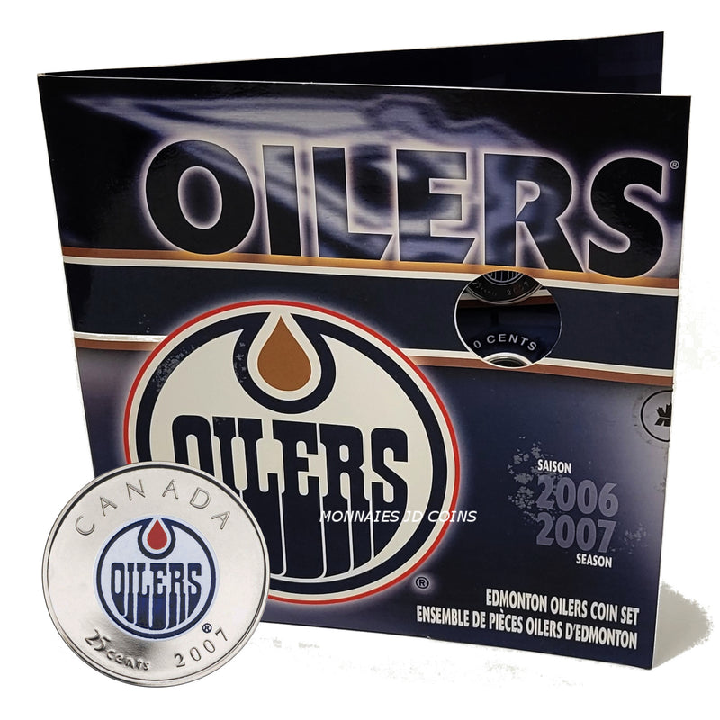 2007 Canada Edmonton Oilers NHL Coin Set With Colourized 25 Cent