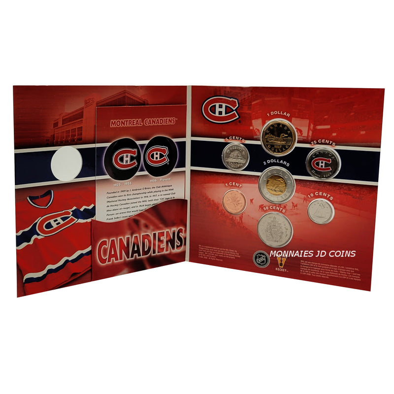 2007 Canada Montreal Canadiens NHL Coin Set With Colourized 25 Cents