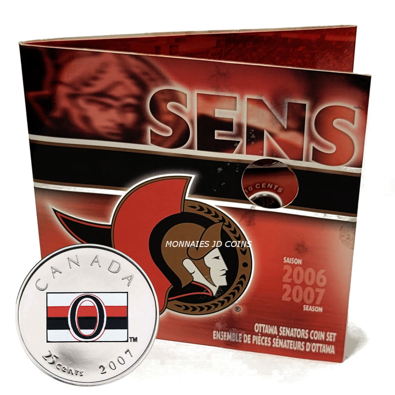 2007 Canada Ottawa Senators NHL Coin Set With Colourized 25 Cents