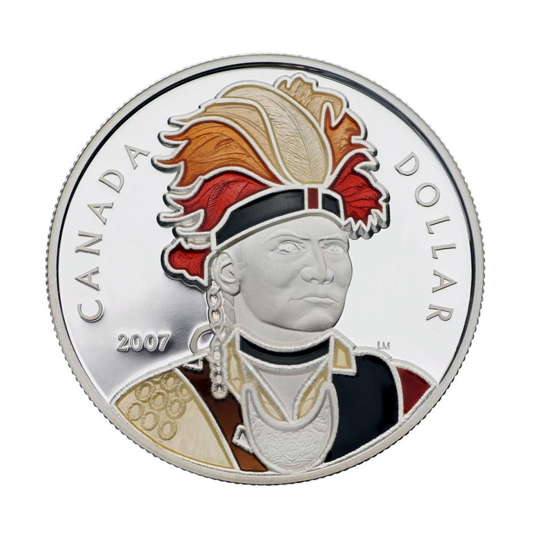 2007 Canada Dollar Thayendanegea (joseph Brant) Enamelled Proof Silver