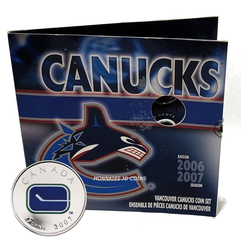 2007 Canada Vancouver Canucks NHL Coin Set With Colourized 25 Cents