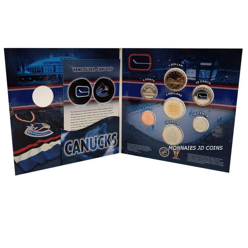 2007 Canada Vancouver Canucks NHL Coin Set With Colourized 25 Cents