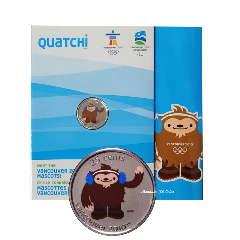 2008 Canada 25 Cent Olympic Mascot  Quatchi Coin & Folder