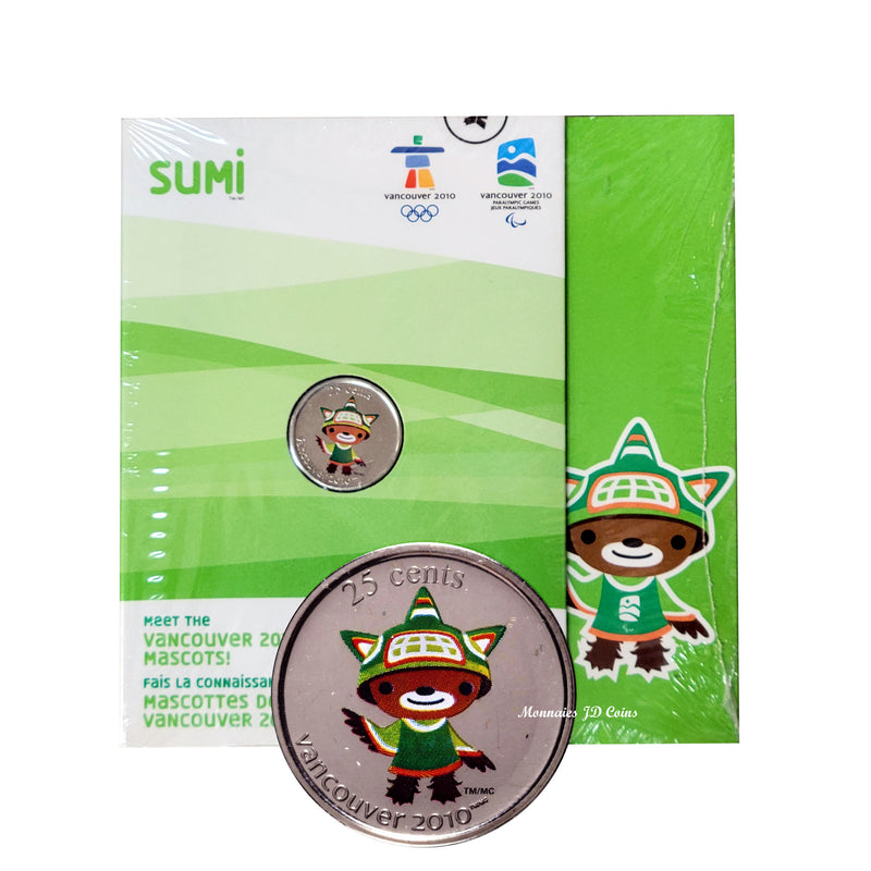 2008 Canada 25 Cent Paralympic Mascot Sumi Coin & Folder