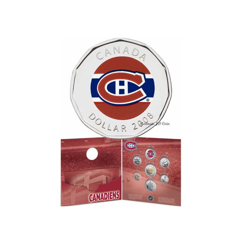 2008 Canada Montreal Canadiens NHL Coin Set with Colourized Dollar