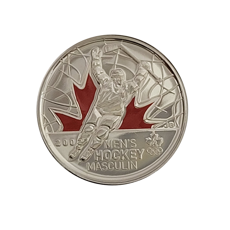 2009 Canada 25 Cents Men's Hockey Engraved Coloured Proof Like