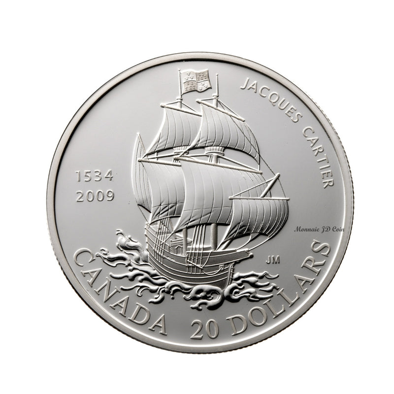 2009 Canada $20 475th Anniversary of Jacques Cartier's Arrival Fine Silver